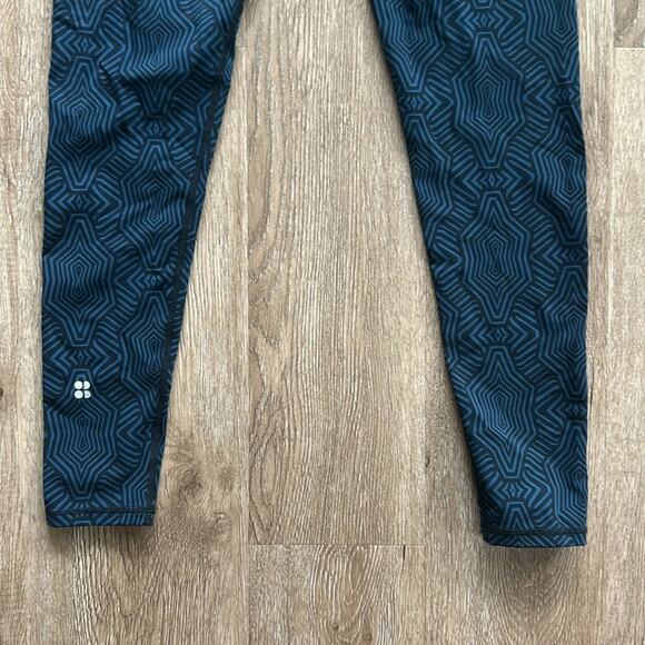Sweaty Betty Power Leggings XS Blue Black Print High Rise Workout Pants - Picture 7 of 8